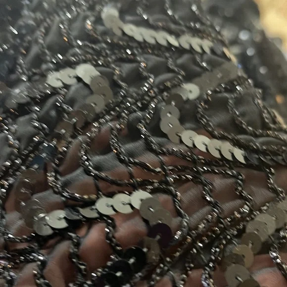 Vintage 1980s SEQUIN Slouchy Fit SEQUIN Drop Waist On/Off Shoulder Party… - Picture 6 of 9